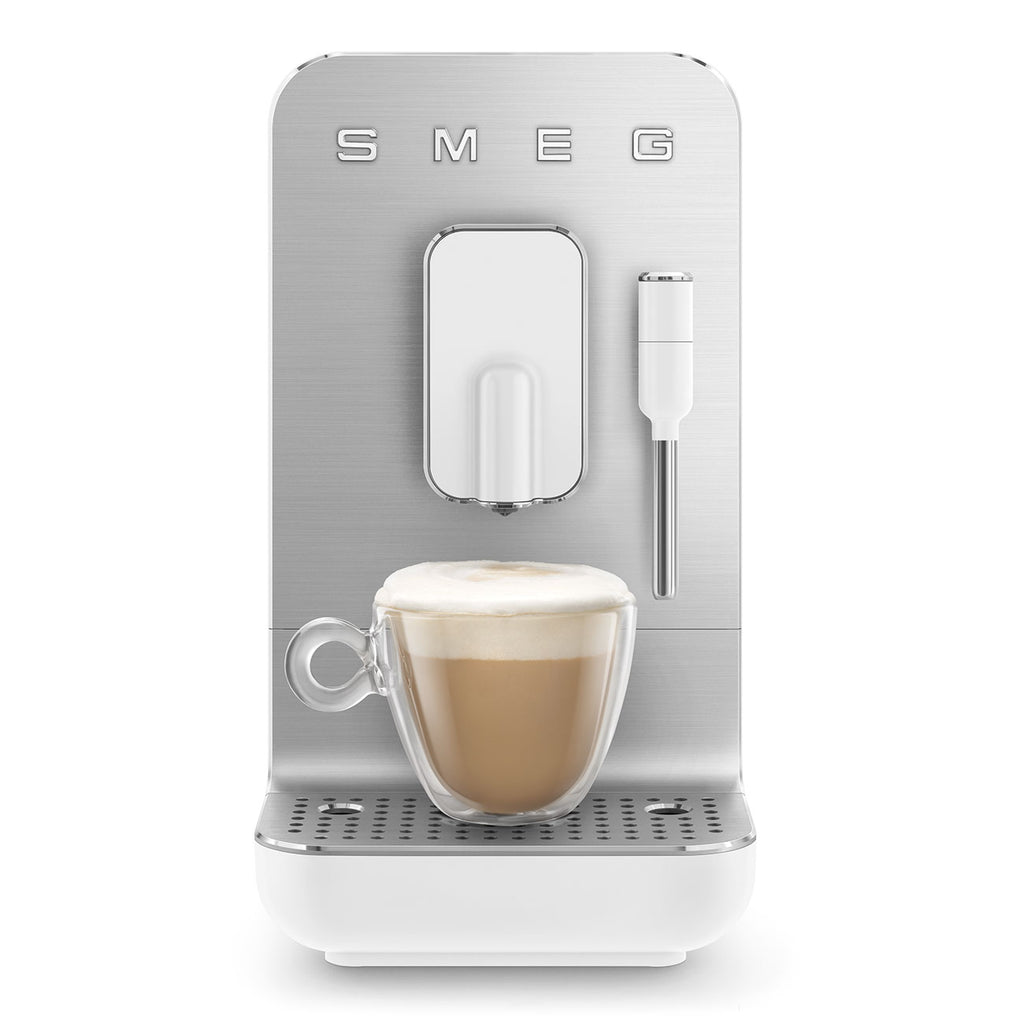 BCC12WHMEU Automatic Coffee Machine with Built-in Grinder & Steam Wand (White)