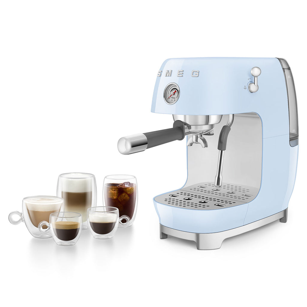 ECF03PBEU Espresso Cold Brew Coffee Machine with Steam Wand (Pastel Blue)