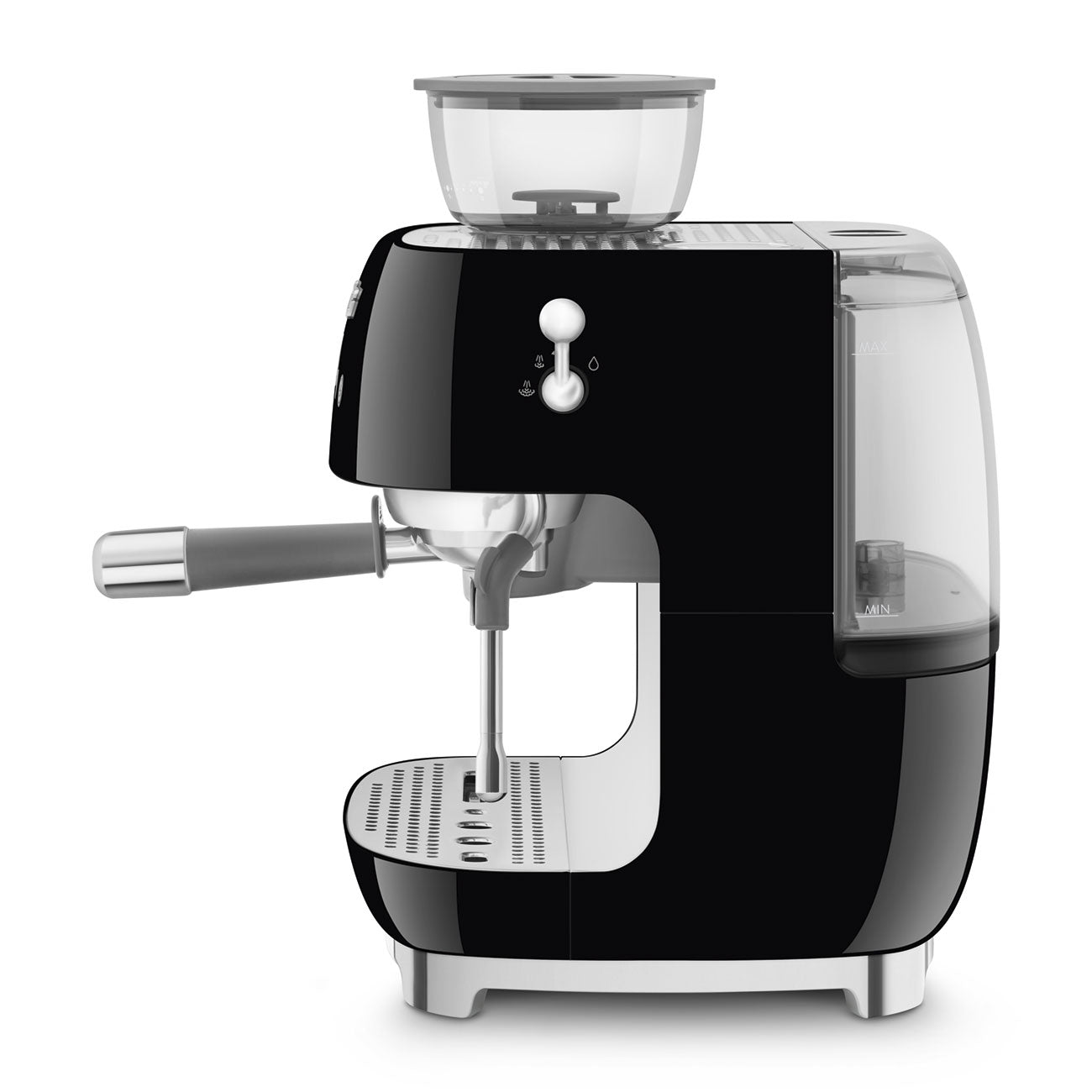 EGF03BLEU Professional Coffee Machine with Built-In Grinder & Steam Wand (Black)