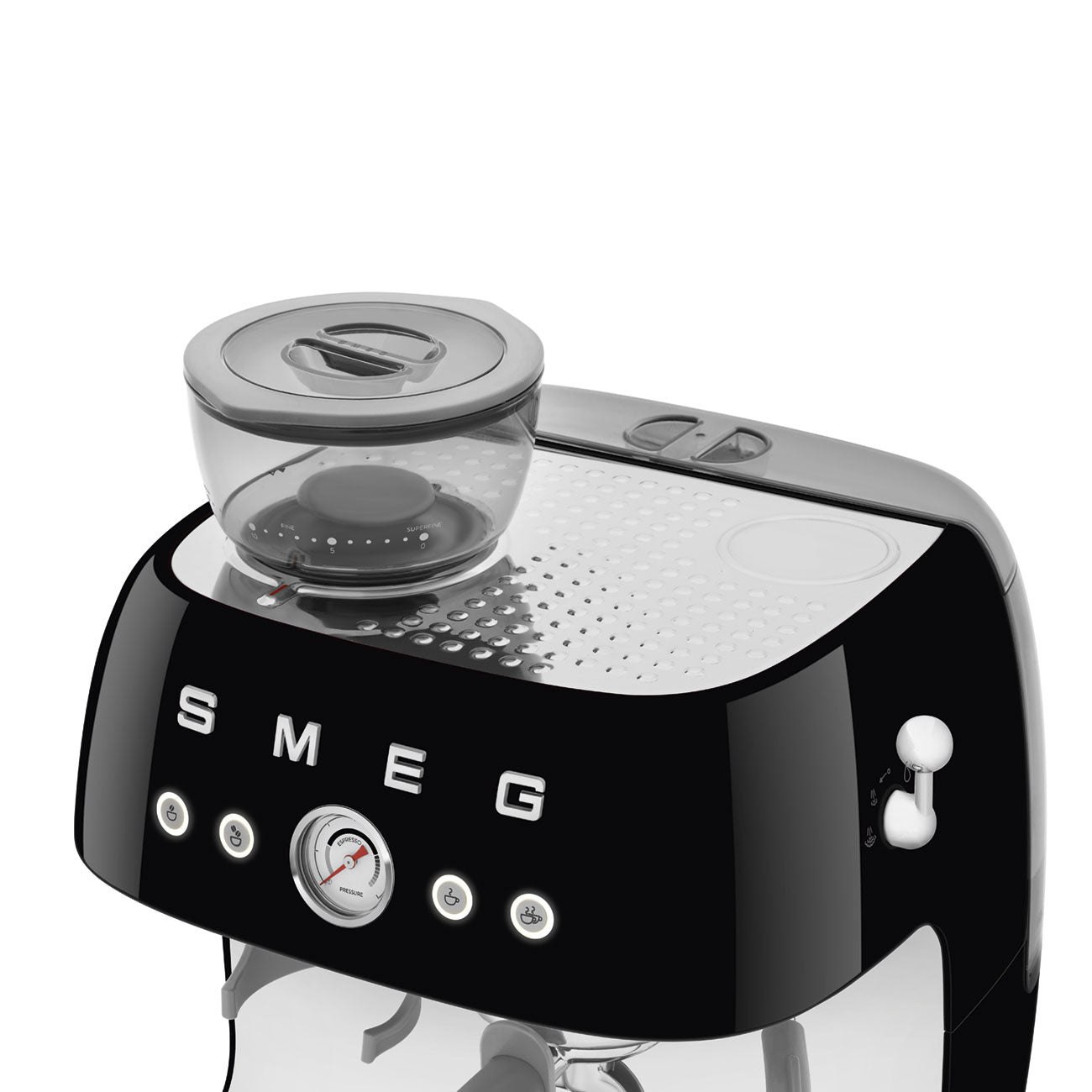 EGF03BLEU Professional Coffee Machine with Built-In Grinder & Steam Wand (Black)