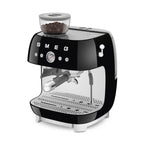 EGF03BLEU Professional Coffee Machine with Built-In Grinder & Steam Wand (Black)