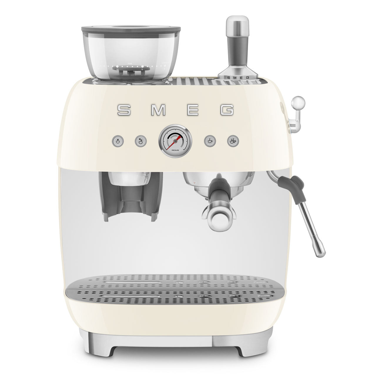 EGF03CREU Professional Coffee Machine with Built-In Grinder & Steam Wand (Cream)