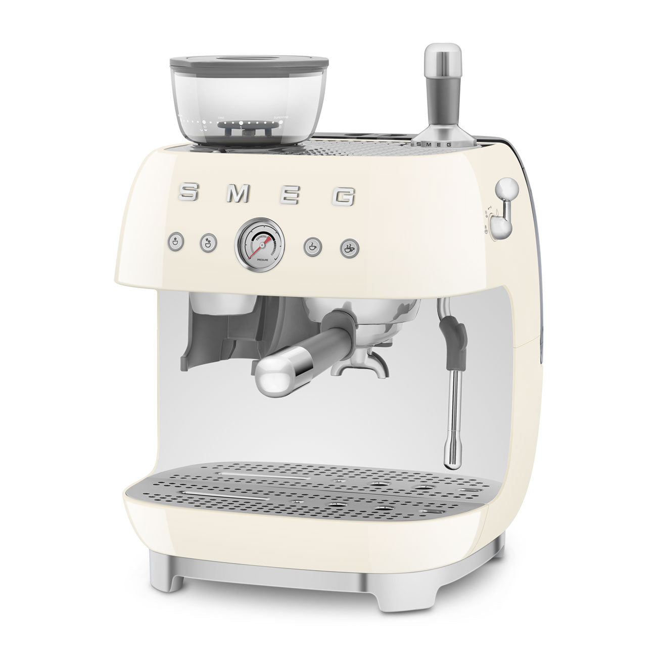 EGF03CREU Professional Coffee Machine with Built-In Grinder & Steam Wand (Cream)