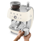 EGF03CREU Professional Coffee Machine with Built-In Grinder & Steam Wand (Cream)