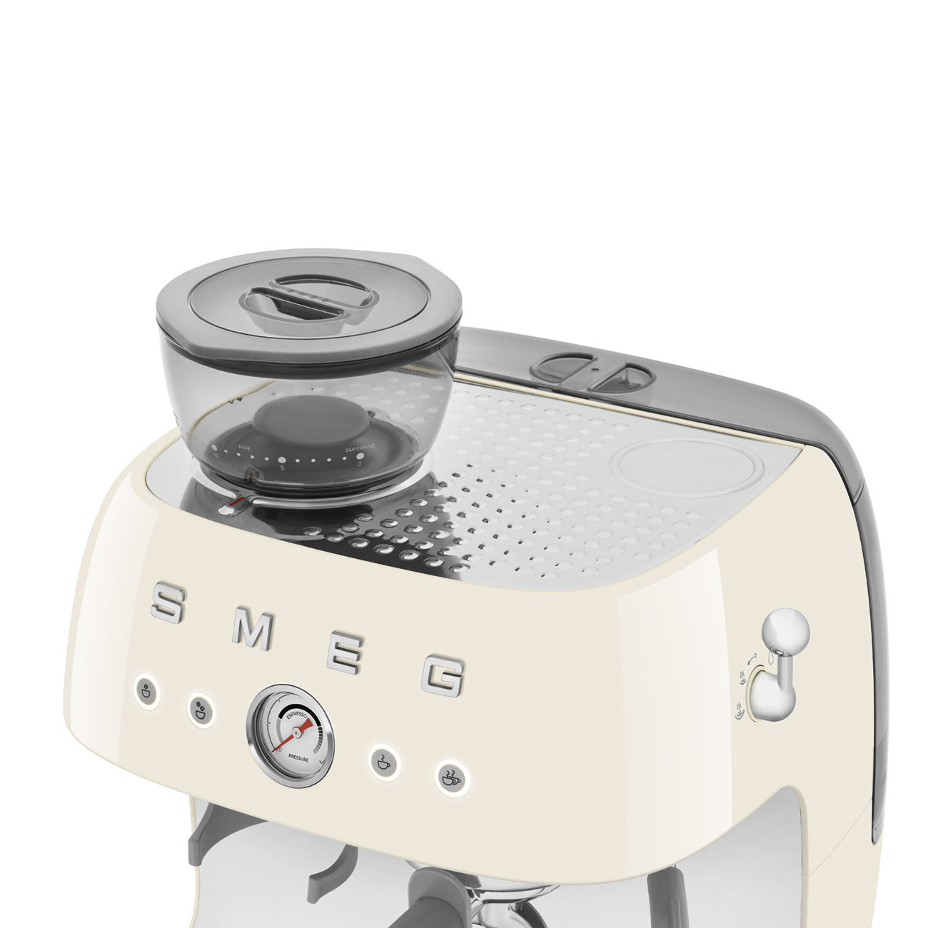 EGF03CREU Professional Coffee Machine with Built-In Grinder & Steam Wand (Cream)