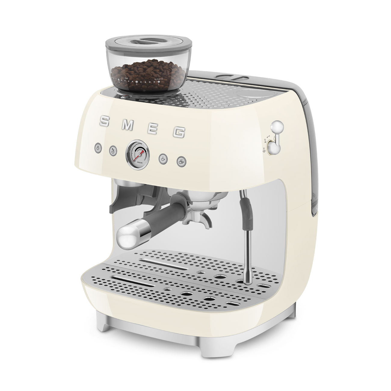 EGF03CREU Professional Coffee Machine with Built-In Grinder & Steam Wand (Cream)