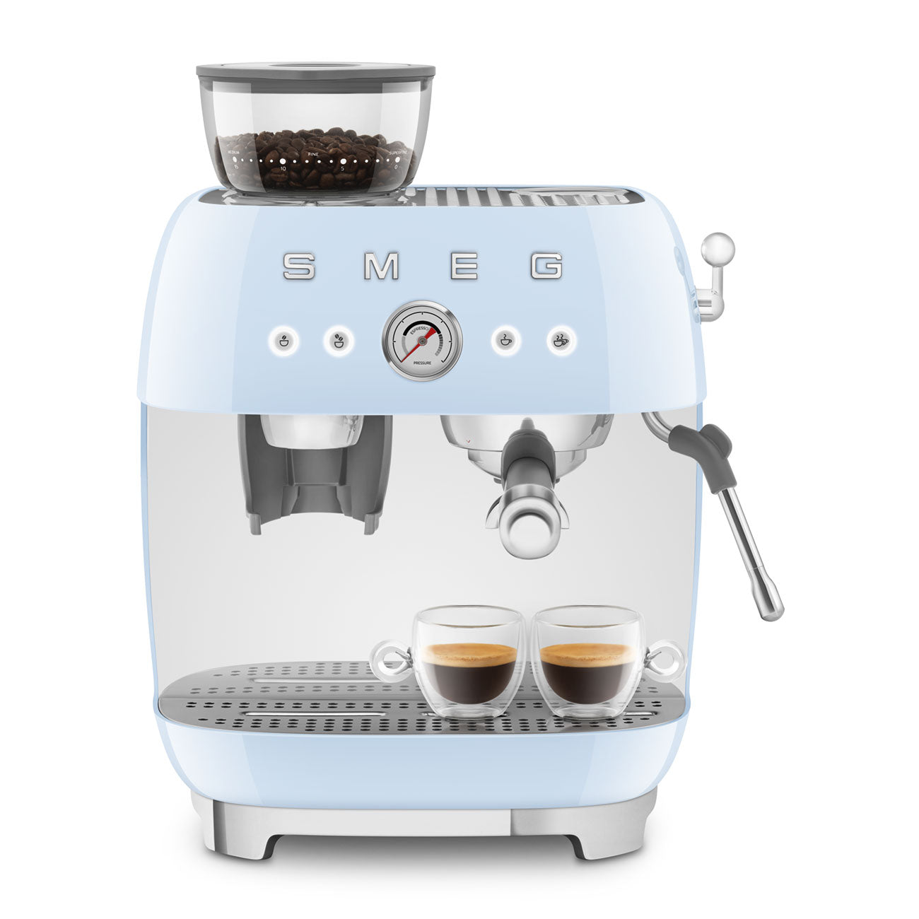 EGF03PBEU Professional Coffee Machine with Built-In Grinder & Steam Wand (Pastel Blue)