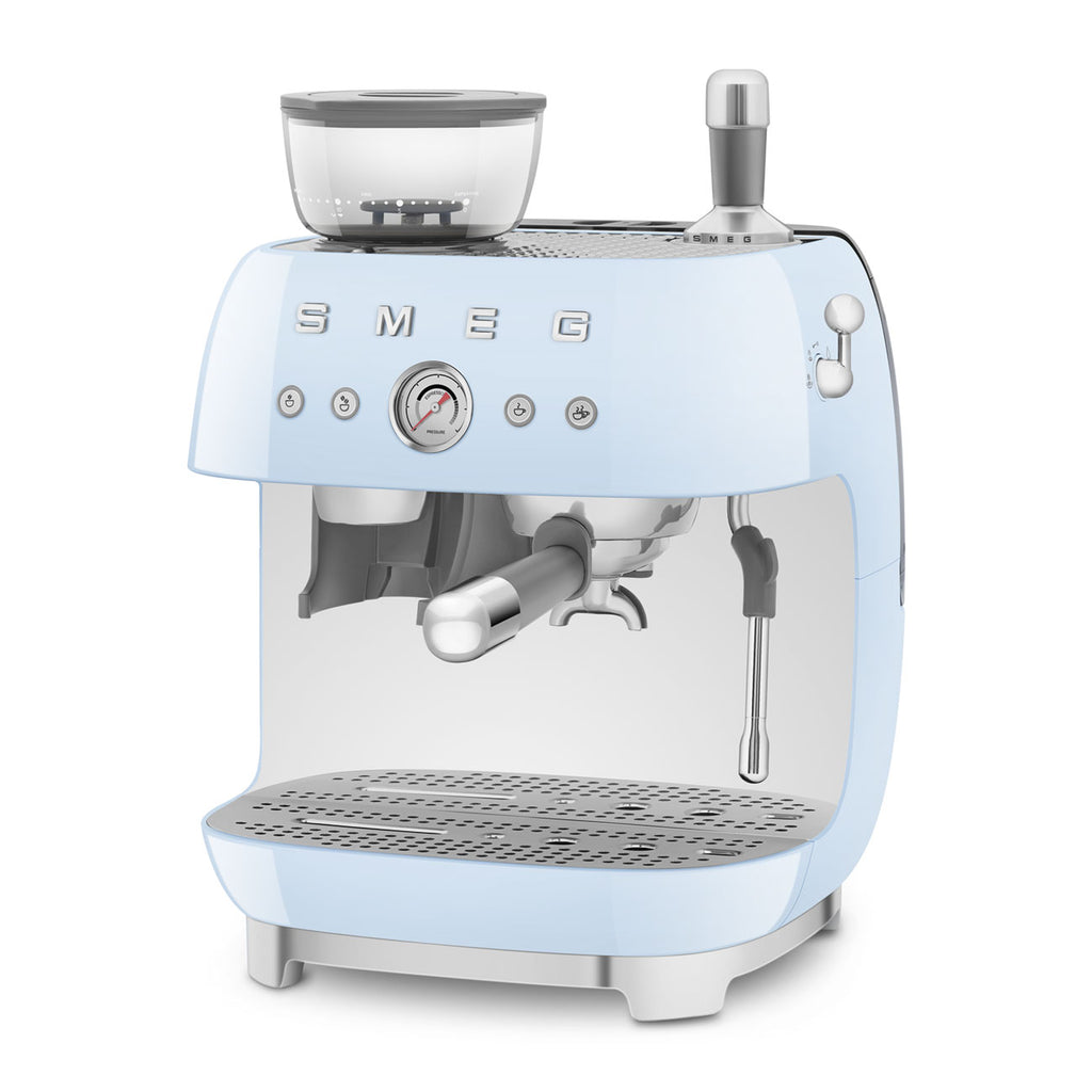 EGF03PBEU Professional Coffee Machine with Built-In Grinder & Steam Wand (Pastel Blue)