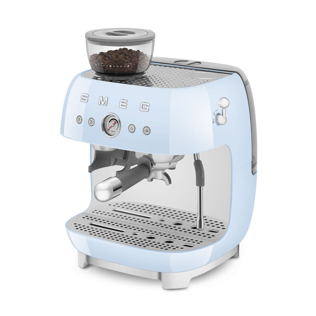 EGF03PBEU Professional Coffee Machine with Built-In Grinder & Steam Wand (Pastel Blue)