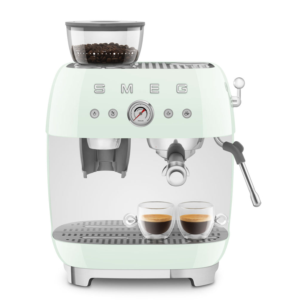 EGF03PGEU Professional Coffee Machine with Built-In Grinder & Steam Wand (Pastel Green)