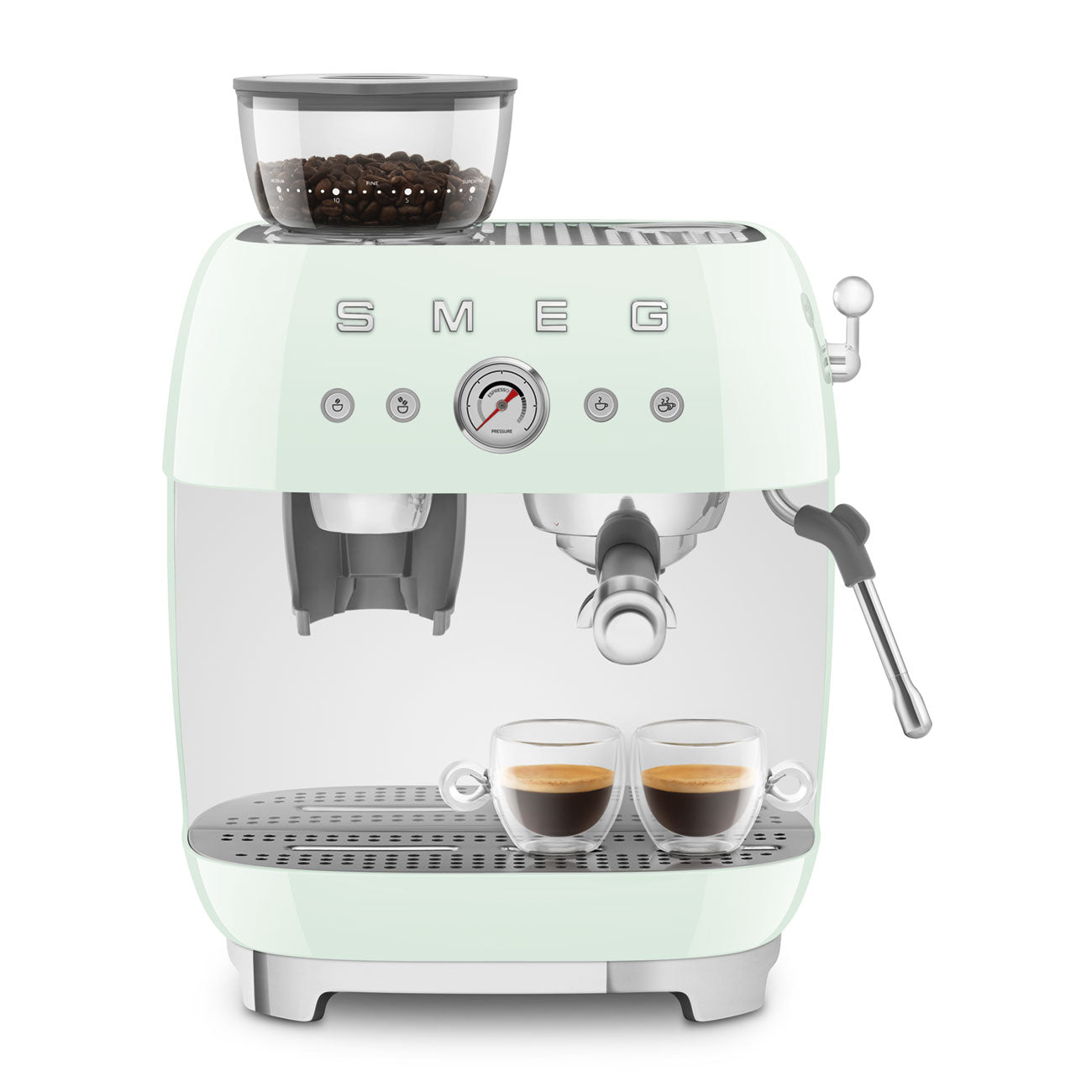 EGF03PGEU Professional Coffee Machine with Built-In Grinder & Steam Wand (Pastel Green)