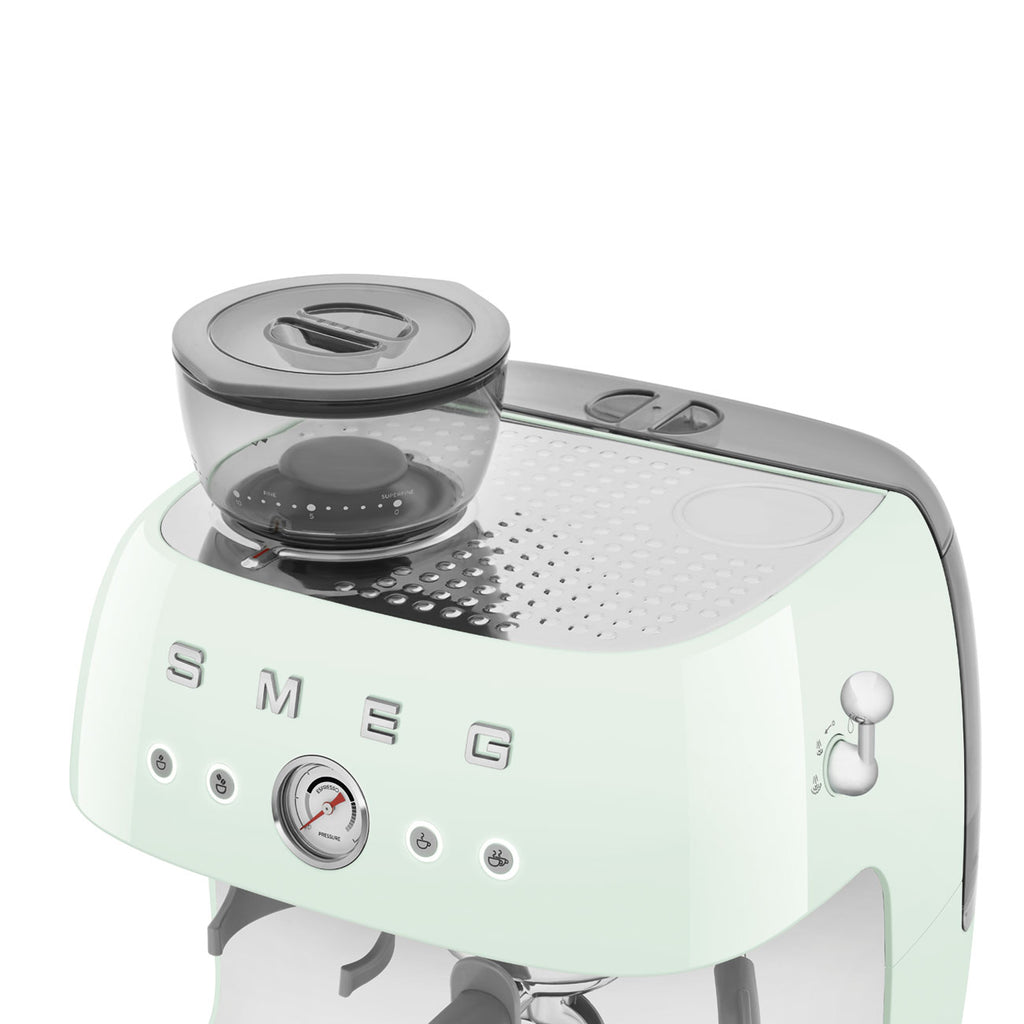 EGF03PGEU Professional Coffee Machine with Built-In Grinder & Steam Wand (Pastel Green)