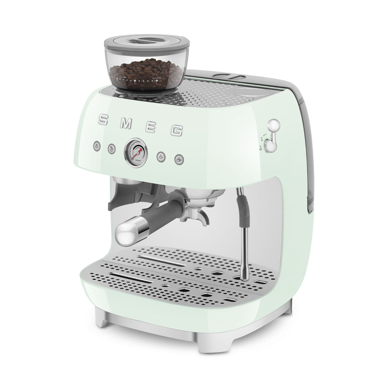 EGF03PGEU Professional Coffee Machine with Built-In Grinder & Steam Wand (Pastel Green)